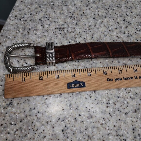Brighton Brown Leather Belt with Silver Buckle Size M main image 5